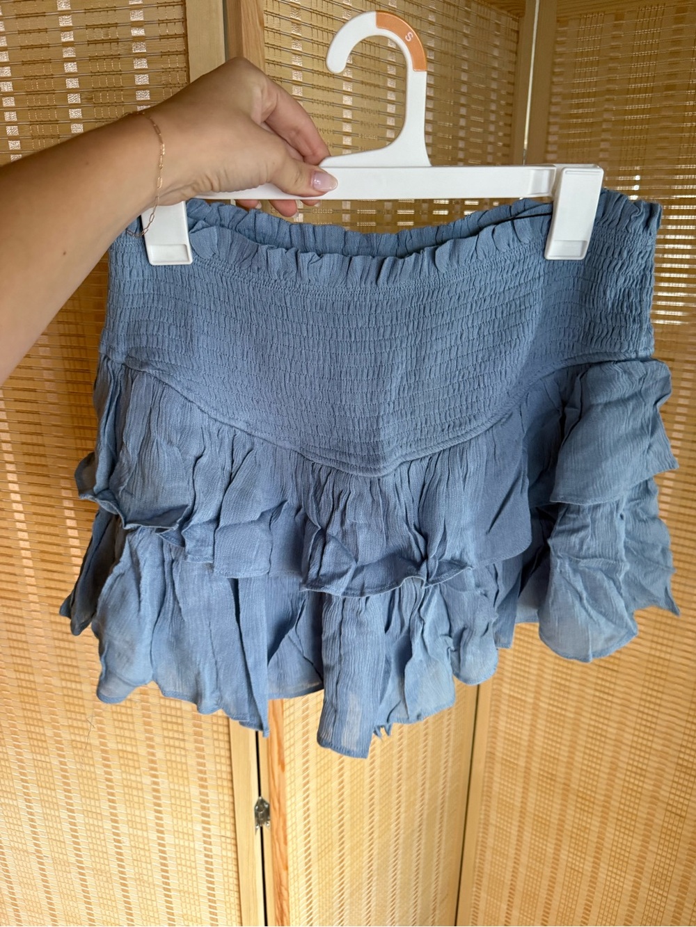 Mustard Seed Dusty Blue Ruffle Skort
